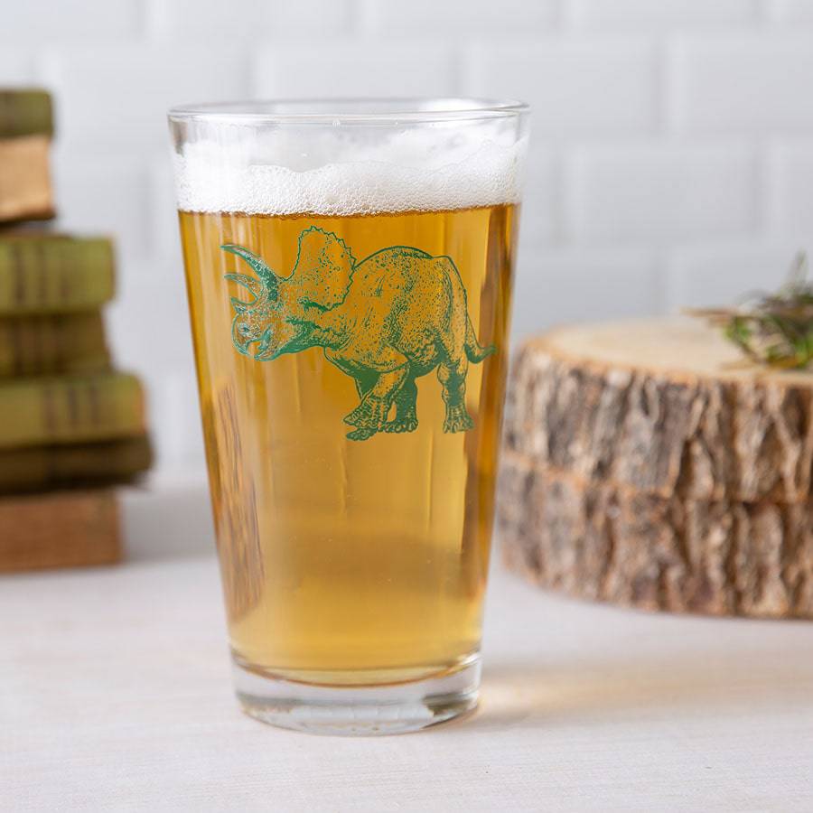 Triceratops Beer Pint Glass-Counter Couture