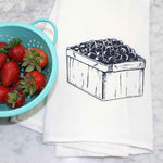 Blueberry Flour Sack Towel | Eco-Friendly 100% Cotton Kitchen Towel, Hand-Drawn - Counter Couture