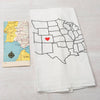 Map Flour Sack Towel-Counter Couture