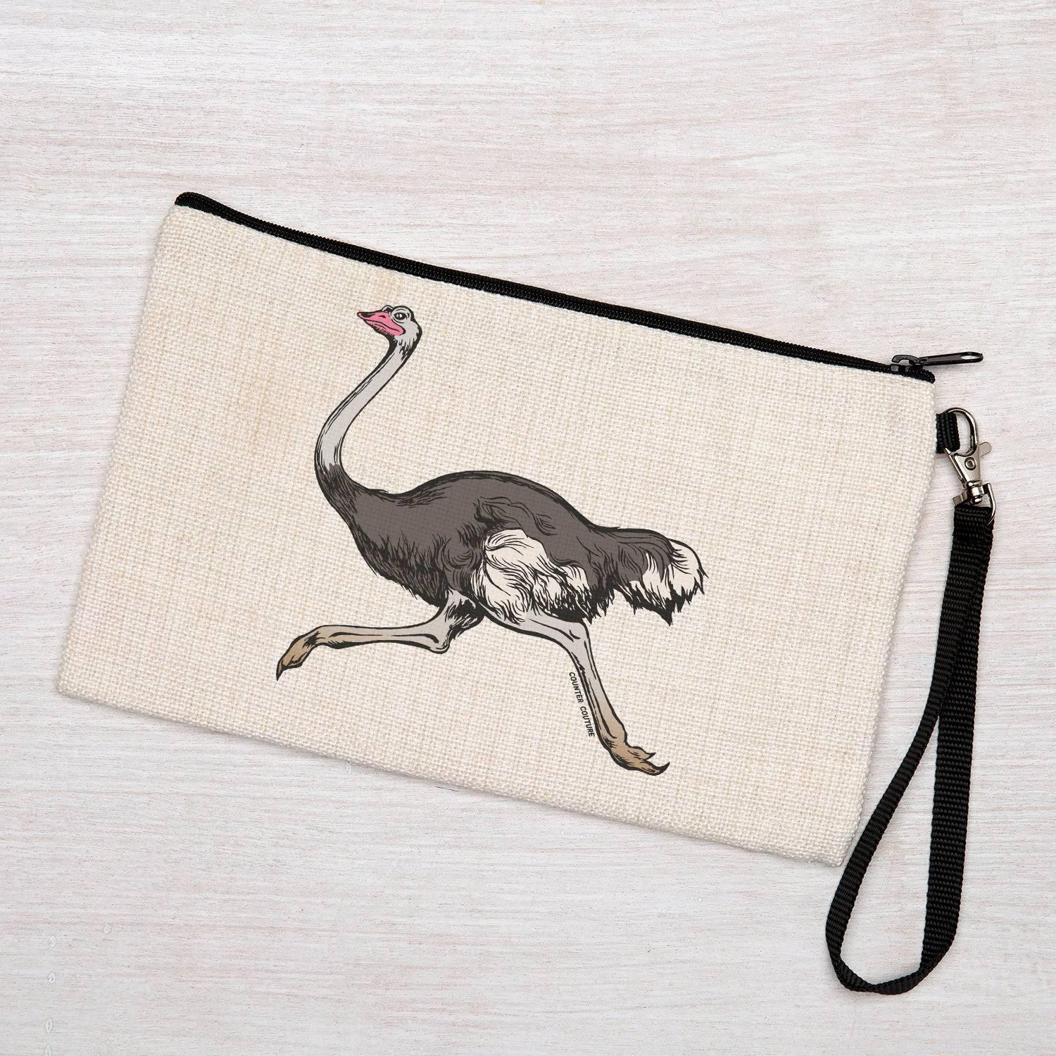 Ostrich Zipper Pouch - Counter Couture
