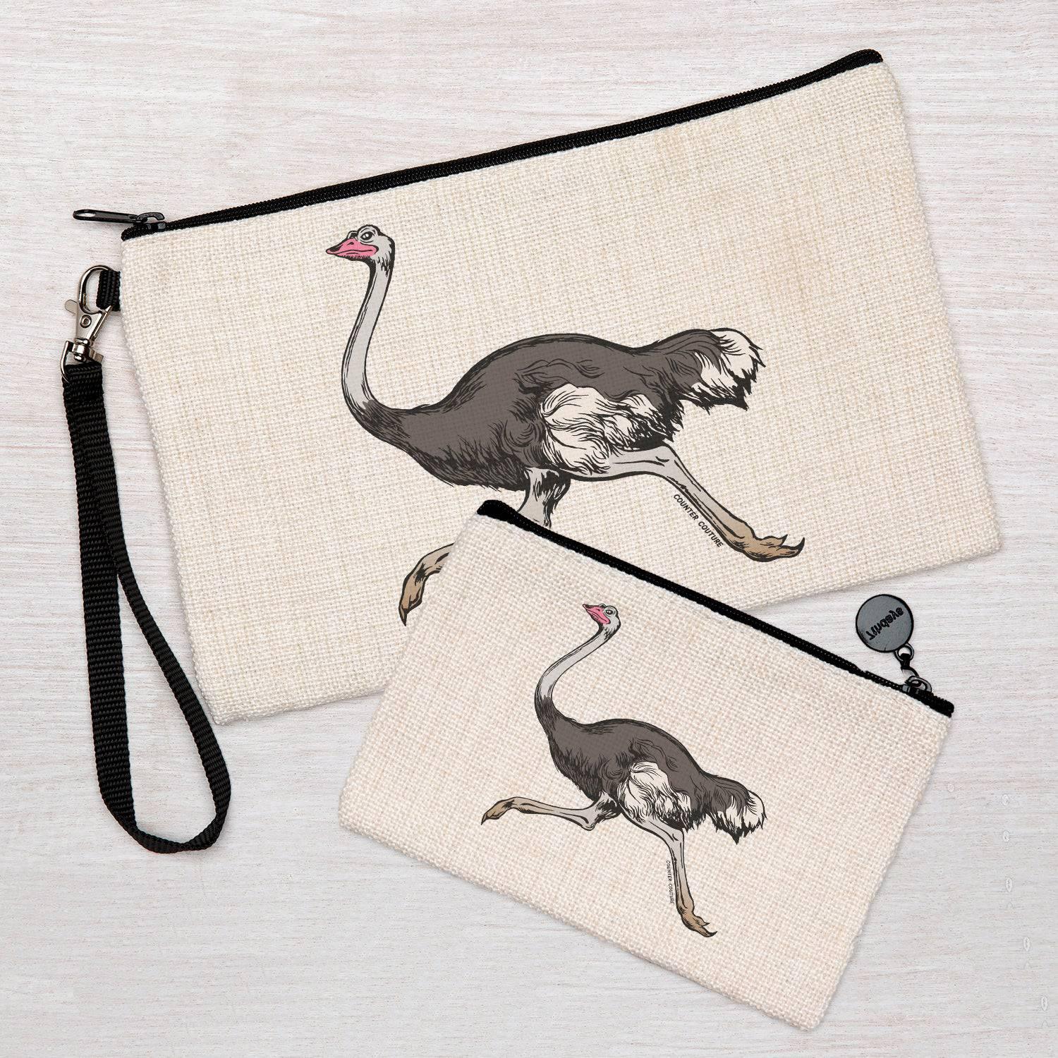 Ostrich Zipper Pouch - Counter Couture